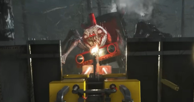 What was your reaction on seeing the scary train in Choo Choo Charles?